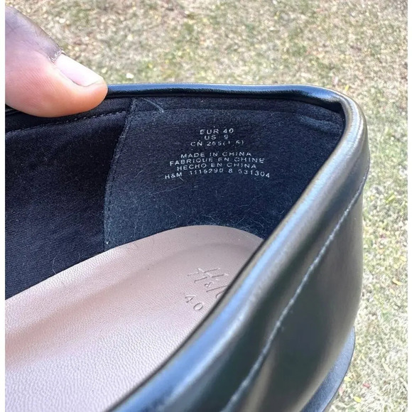 H&M Women’s Black Leather Loafers Size 9 - Picture 10 of 12